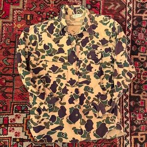 Vintage LL Bean Chamois - Duck Camo - 17 - Made In USA